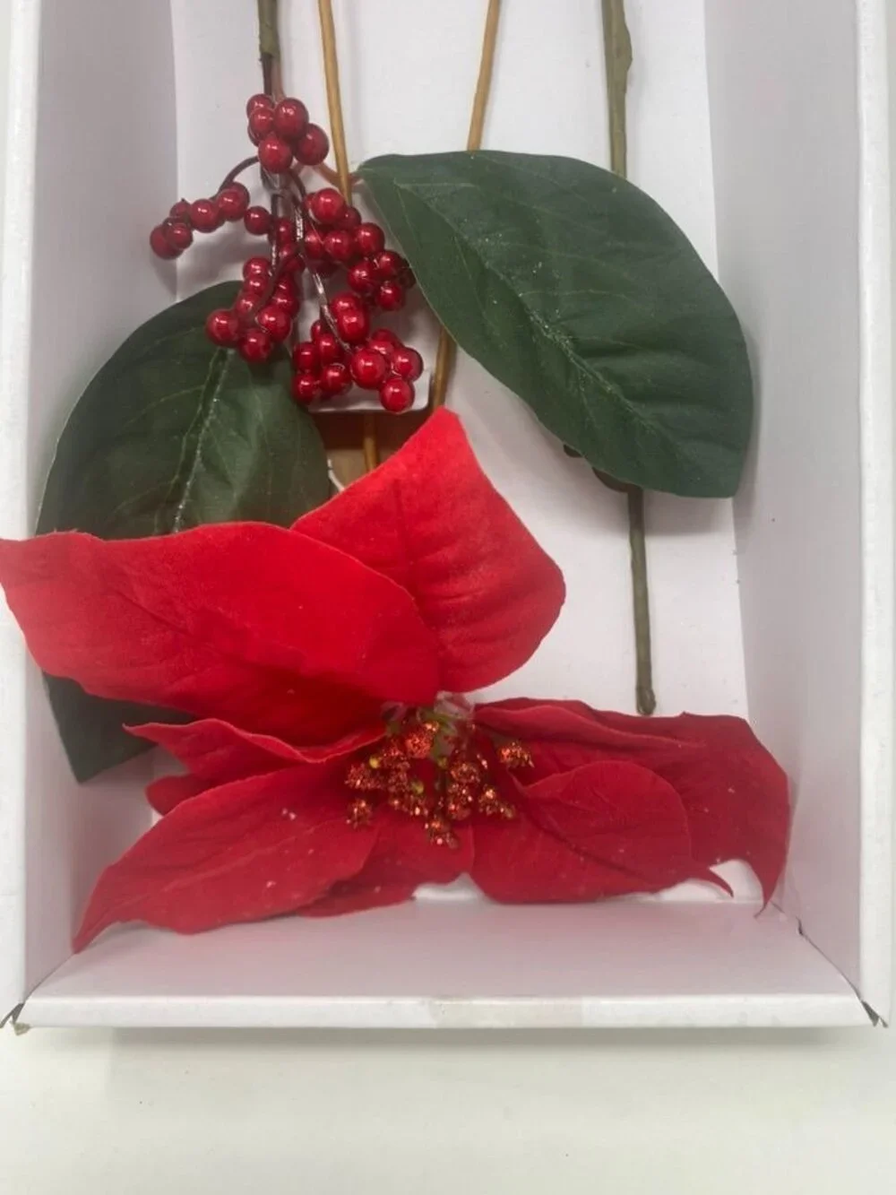 Target 4pc Christmas Pick Set 2 Magnolia Leaf 2 Red Poinsettia Wondershop™